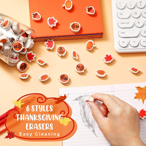 Thanksgiving Mini Acorn Erasers Bulk, 60 Pcs Cute Fall Favor Stationery for Classroom, School Kid Gifts, Rewards