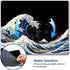 Mouse Pad - Japanese Sea Wave Design, Washable Square Cloth Mousepad for Gaming Office Laptop, Non-Slip