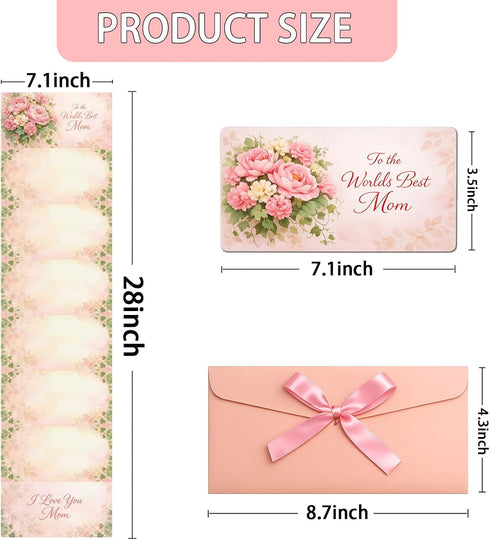 CLYAIDET Gifts,7.1X3.5inch 6 Mothers Day Money Envelope for Cash Mom Birthday Card with Butterfly Envelope, Money