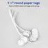 Avery Metal Rim Key Tags: 1.25" Diameter, White, 500 Tags with Strings