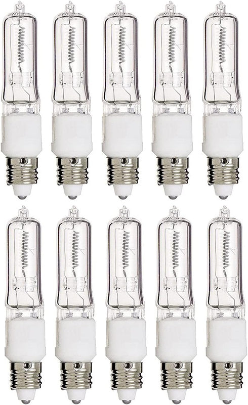 Pack of 10 100 Watt JDE11 Halogen candelabra bulb100W T4 120V Light
