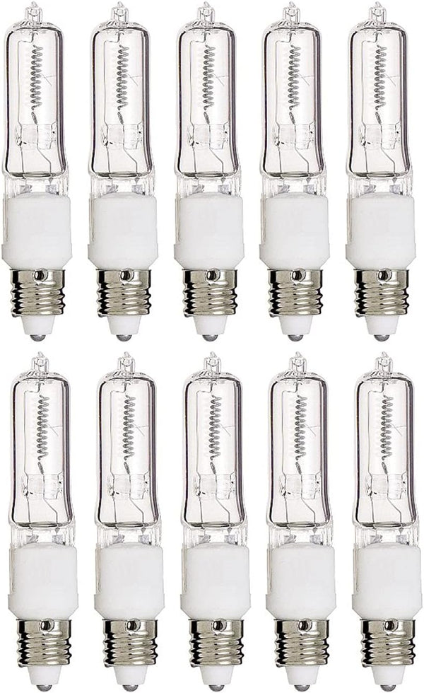 Pack of 10 100 Watt JDE11 Halogen candelabra bulb100W T4 120V Light