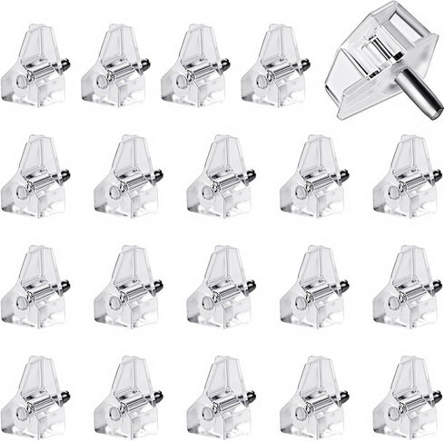 Sorcristy 20pcs 1/8 Inch (3mm) Shelf Support Pegs, Clear Plastic Shelf Pins for