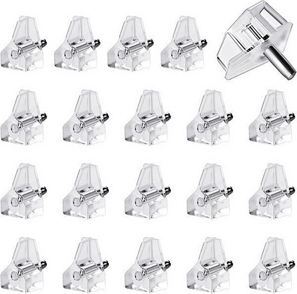 Sorcristy 20pcs 1/8 Inch (3mm) Shelf Support Pegs, Clear Plastic Shelf Pins for