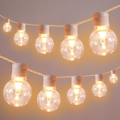 Afirst White Outdoor String Lights 34ft with100 LED Bulbs Waterproof Patio Lights