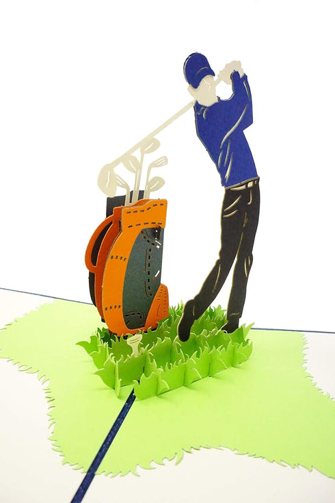 Golf 3D Pop Up Greeting Card for All Occasions - Love, Birthday, Retirement, Thank You, Get Well, Fathers, Mothers Day