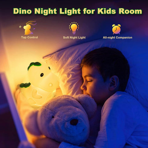 Night Light for Kids, Dinosaur Nightlight Kids Lamps for Bedrooms Boys, Cute Lights Dinosaur Gifts, Squishy Animal Lamp