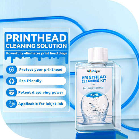Printhead Cleaning Kit, 150ml Best Printer Cleaning Kit for Epson Printer Nozzle Cleaning, Print Head Cleaning Kit for HP Printer Head, Printer Cleaner Solution for Canon Inkjet Printers