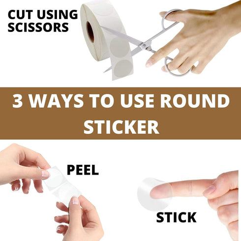 Performore Crystal Clear Transparent 1" Round Stickers, Self Adhesive Envelope Tab Sealer, 1000 Stickers Per Roll