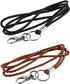 Leather Lanyard, 2PCS Handmade 23inch Strong Office Necklace Lanyard with Clip and Keychain for ID Badge Holder,