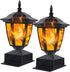 Dynaming Solar Flame Post Lights Outdoor, Solar Powered Lamps Fence Post Cap