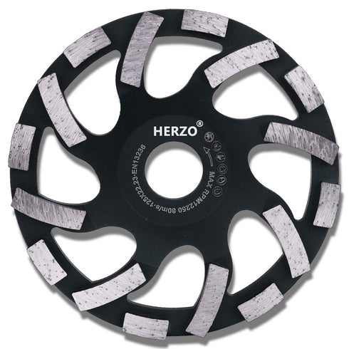 HERZO Diamond Concrete Grinding Wheel 5 inch for Polishing and Cleaning Stone, Concrete Surface