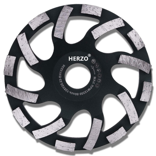 HERZO Diamond Concrete Grinding Wheel 5 inch for Polishing and Cleaning Stone, Concrete Surface
