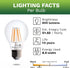 Bioluz LED 92 CRI E26 LED Bulb, 60 Watt Dimmable Edison Bulbs, Warm White Clear, UL Listed, 6-Pack