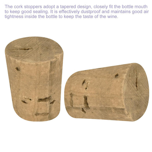 MECCANIXITY Tapered Cork, 19x14.7x23.8mm Natural Wooden Leakproof Soft Stoppers for Wine Beer Bottle Crafts, Pack of 15
