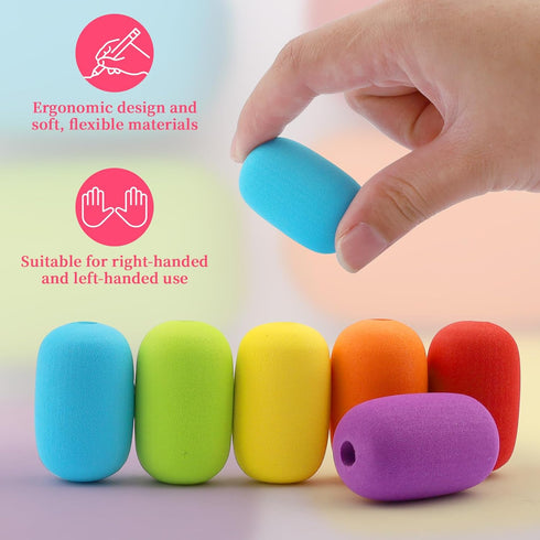 Fampery 6-Pack Pencil Grips for Kids Handwriting - Reusable Foam Tubing Pencil Grips for Kids and Adults - Colorful