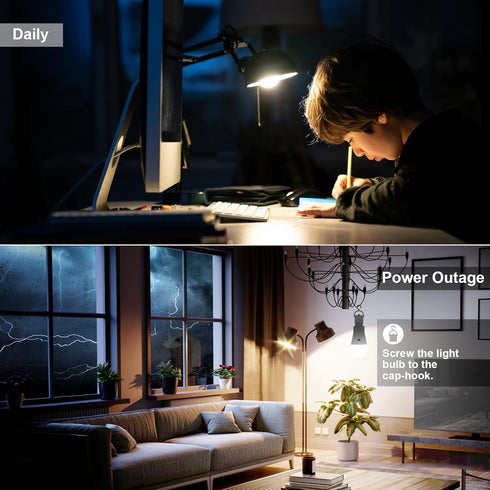 Emotionlite Rechargeable Emergency Light Bulb 1800mAh Battery Backup for Home Power Failure, 1 Pack