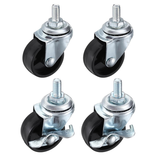 PATIKIL 1.5 Inch Stem Casters Wheels, Wire Shelf Caster M8 Threaded Swivel