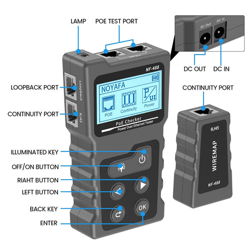 VXSCAN RJ45 Network Cable Tester Kit – Multifunction Poe Ethernet Cable Tester for CAT5e/CAT6/CAT6a