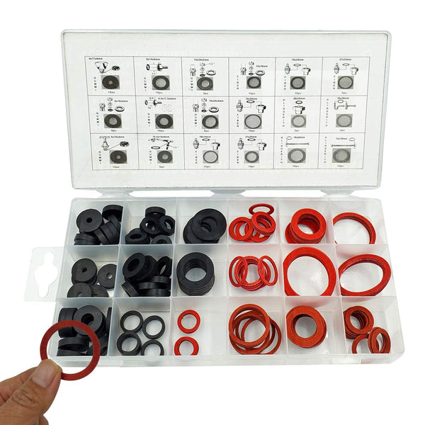 141 PCS Rubber Sealing Washer Kit with 225 PCS Faucet O-Rings Gasket Seal Assortment Set, 34 Sizes