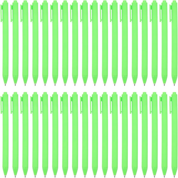 PATIKIL 100 Pack Black Barrel Click Pens, 1.0MM Retractable Ballpoint Pens, Smooth Writing Office Supplies, Green