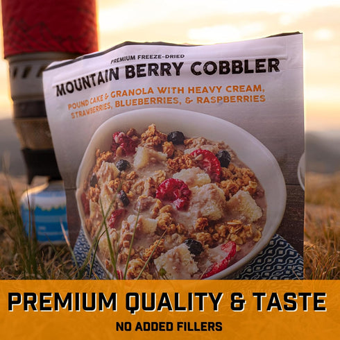 Peak Refuel Mountain Berry Cobbler | Real Ingredients | Premium Freeze Dried Food | 2 Servings