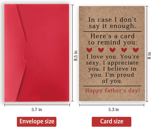 Londue Sweet Fathers Day Cards for Husband Boyfriend, Happy Father's Day Gifts from Wife Girlfriend, Gifts for Men