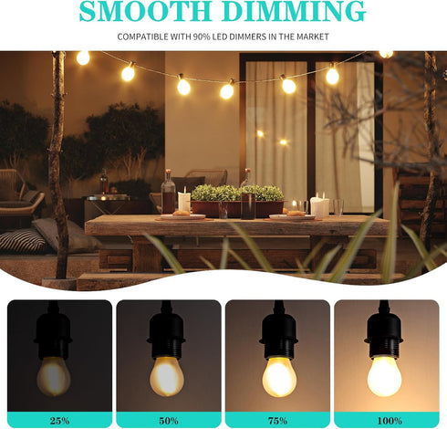 25 Bulbs E26 2700k Dimmable Bulbs G45 Cozy Frosted Watt Light Warm White Small Vintage Edison Low Watt Globe
