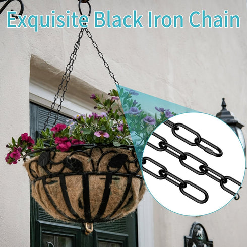 Quadafy 2 Pack 3 60 Feet Industrial Black Light Fixture Chain, Plant Hanging Chain, with Detachable Link, Maximum Load