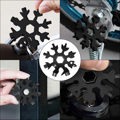 Stocking Stuffers for Men - Multi Tool 2 Pack, 18 in 1 Snowflake Hand Tools, Portable for Outdoors