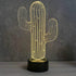 Jinnwell 3D 7 Cactus Flower Night Light Lamp Illusion Led Color Changing Touch Switch Table Desk Decoration Lamps Gift