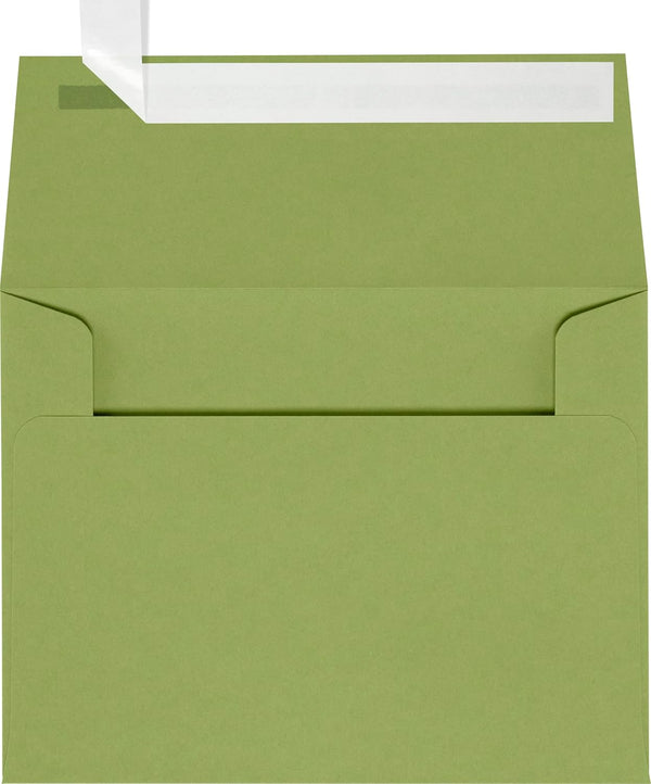LUXPaper A2 Invitation Envelopes | Peel & Press | Avocado Green | 4 3/8" x 5 3/4" | 70lb. Text | 50 Qty