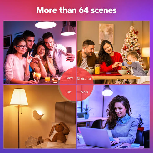 OREiN Matter Smart RGBTW Bulb, Smart Light Bulbs, A19 Color Changing, 2.4GHz WiFi, 800 Lumens, 2 Pack