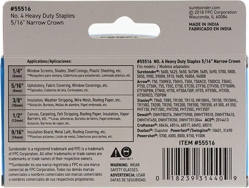 Surebonder Heavy Duty Staples, Arrow T50 Type, 5/16-Inch Length, 1250 Count