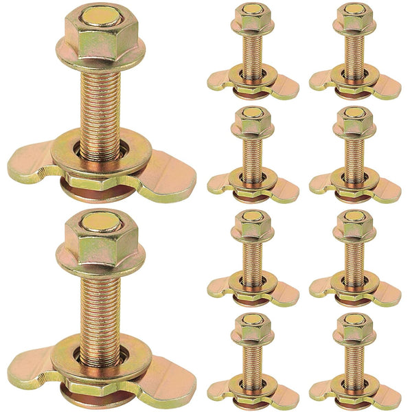 L Track Threaded Stud Fittings, Pack of 10 Double Stud Lug Fitting for Tie Down with L Track Rails