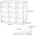 YOUEON 2 Pack Mini Desk Organizer, Clear Plastic Drawer Storage Box with 12 Removable Drawers for Crafts
