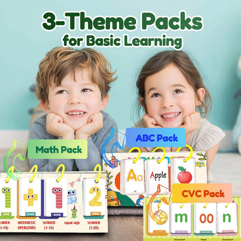 Set 3-10 Calendar for Kids Alphabet Learning Pocket Chart, Phonics CVC Word Games, Addition and Subtraction Flash