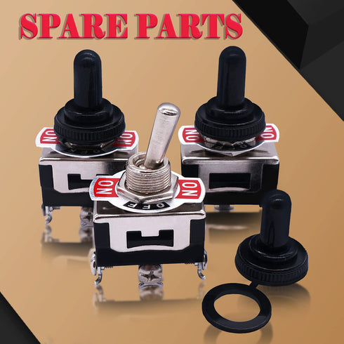 Twidec 3Pcs Heavy Duty Rocker Toggle Switch - 16A 250V AC SPDT 3 Position 3 Pin ON/Off/ON with Metal Boot Cap
