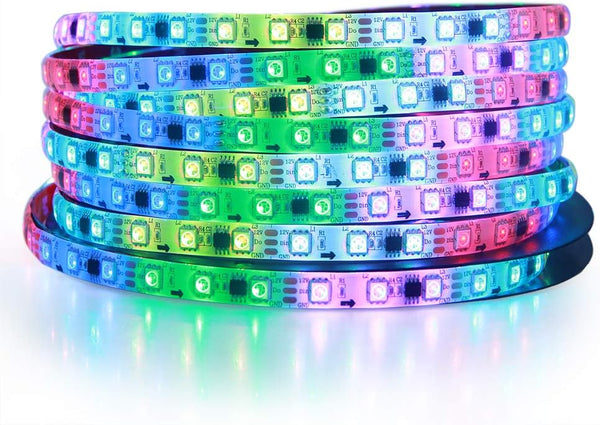 ALITOVE WS2811 Addressable RGB LED Strip 12V Programmable LED Pixel Strip Lights