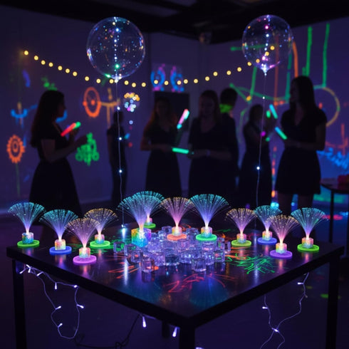 16 (9 Inch,Clear) Amylove Pcs Mini Fiber Optic Lamp Bulk LED Light Color Changing Table Centerpiece Glow in The Dark