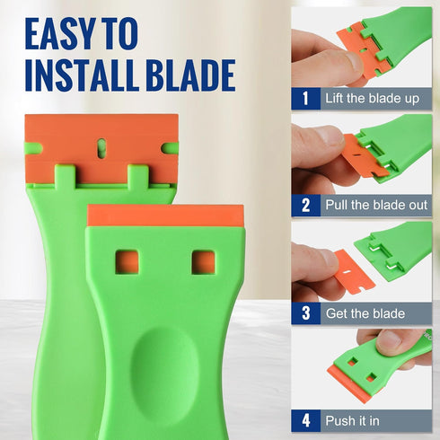 200 Pack WORKPRO Plastic Razor Blades, Double Edged Scraper Blades, Safety Razor Blades Easy Replacement, Perfect
