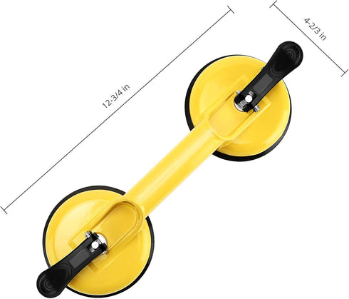 Heavy Duty Glass Suction Cups with Aluminum Vacuum Plate Handle, 2 Pack for Lifting Large Glass/Tile