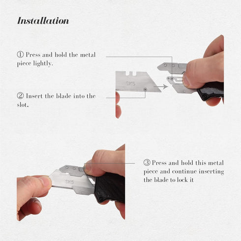 5 TOPS HOME Utility Knife Box Cutter, Pocket Knife, Change Blade Razor Knife, Aluminum Alloy Shell, Extra Blades