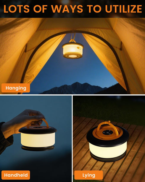 32.8ft Camping String Lights, Retractable RGB Flash Lamp, Rechargeable LED Fairy Lights Outdoor Waterproof, Portable