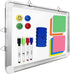 Whiteboard Set - 15 x 12" White Board with 1 Eraser, 4 Markers, 4 Magnets, and 6 Labels for Home Office Reminder