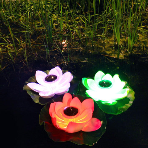 Lotus Solar Outdoor Lights Water Floating Solar Garden Lights Energy-Saving Decorative Light for Yard Decor Landscape