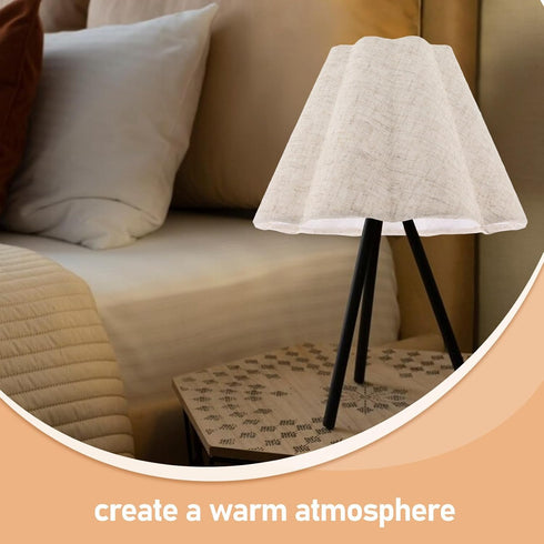 Homoyoyo Floor Lamp Shade: Linen Table Lamp Shade - Pleated Scalloped Lampshade - Decorative Fabric Light Cover