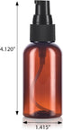JUVITUS 2 oz Amber Boston Round Plastic Bottles, BPA Free with Black Treatment Pump, 24 Pack