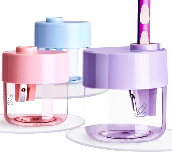 Pencil Sharpeners, 3 Pcs Manual Sharpener for Kids & Adults, Portable Classroom Pencil Sharpener for School Office