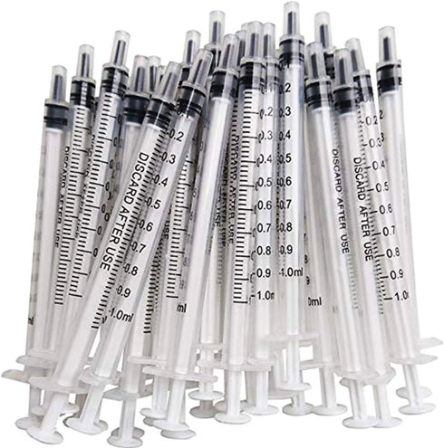 100PCS 1ml Plastic Syringe No Needle, for Pets Oral, Refilling, Measuring Tiny Amounts of Liquids
